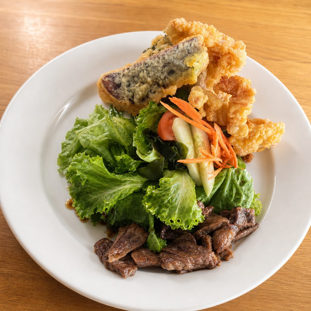 Shrimp & Vegetable Tempura Plate.