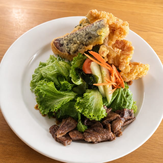 Shrimp & Vegetable Tempura Plate.